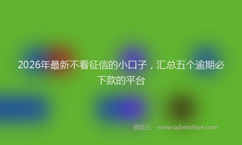 2026年最新不看征信的小口子，汇总五个逾期必下款的平台