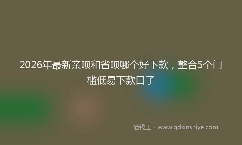 2026年最新亲呗和省呗哪个好下款，整合5个门槛低易下款口子