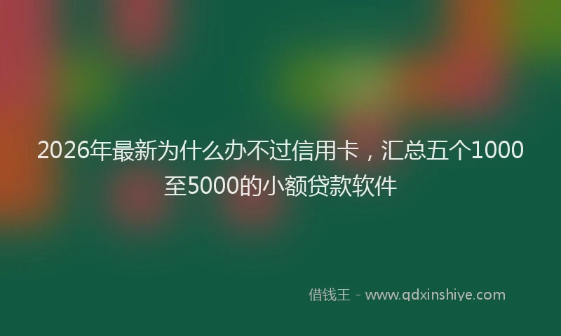 2026年最新为什么办不过信用卡，汇总五个1000至5000的小额贷款软件