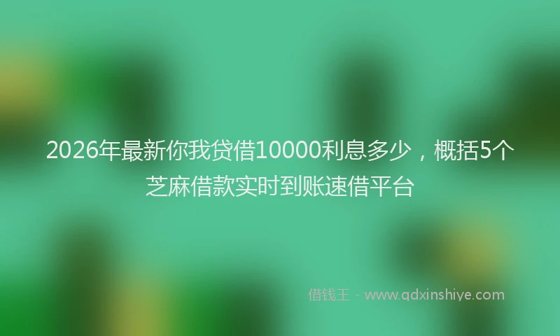 2026年最新你我贷借10000利息多少,概括5个芝麻借款实时到账速借平台