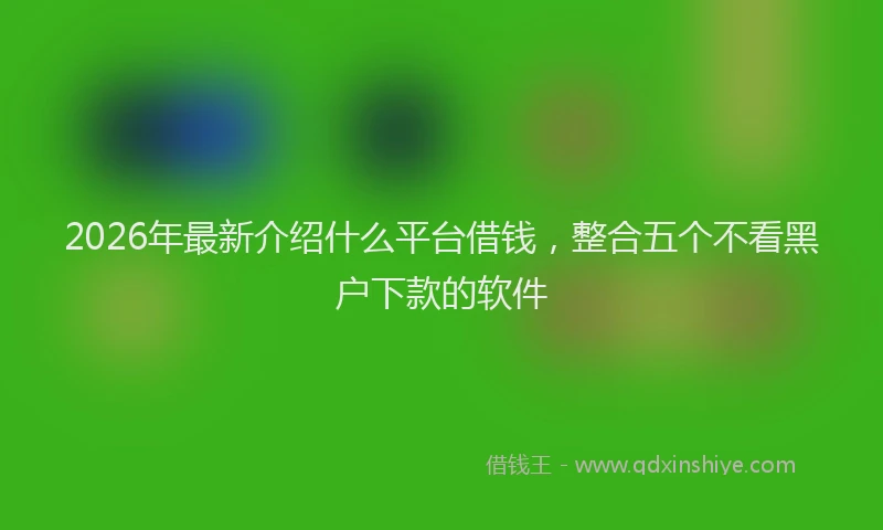 2026年最新介绍什么平台借钱，整合五个不看黑户下款的软件