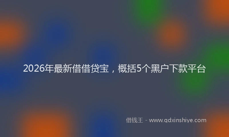 2026年最新借借贷宝，概括5个黑户下款平台