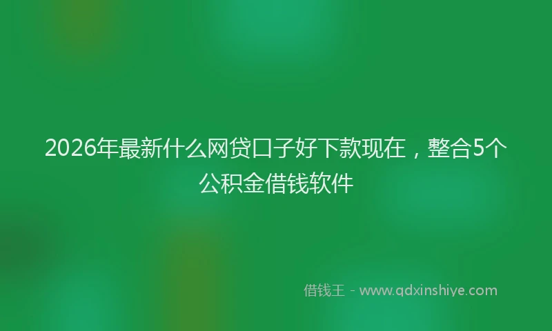 2026年最新什么网贷口子好下款现在，整合5个公积金借钱软件