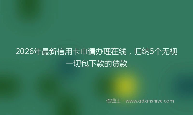 2026年最新信用卡申请办理在线，归纳5个无视一切包下款的贷款