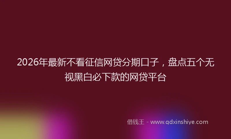 2026年最新不看征信网贷分期口子,盘点五个无视黑白必下款的网贷平台