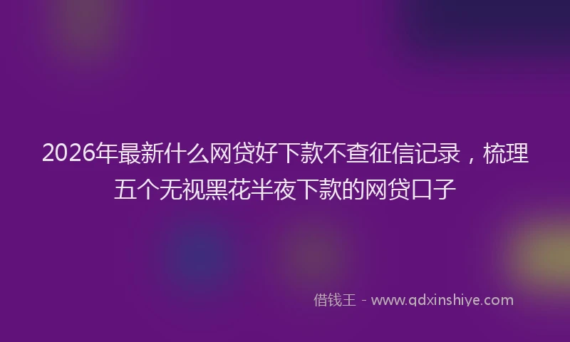 2026年最新什么网贷好下款不查征信记录，梳理五个无视黑花半夜下款的网贷口子