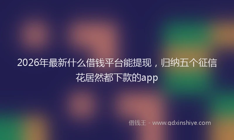 2026年最新什么借钱平台能提现，归纳五个征信花居然都下款的app