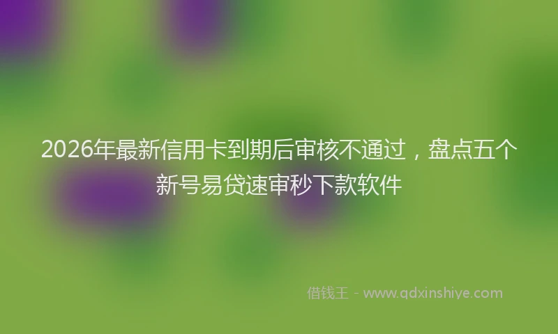 2026年最新信用卡到期后审核不通过，盘点五个新号易贷速审秒下款软件