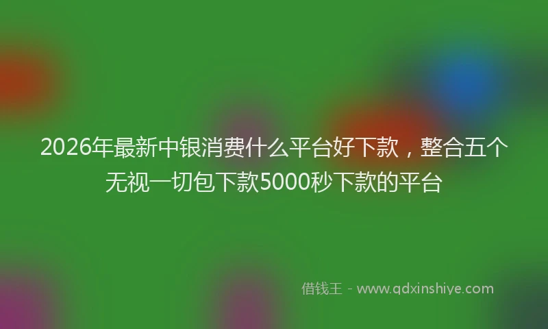 2026年最新中银消费什么平台好下款，整合五个无视一切包下款5000秒下款的平台