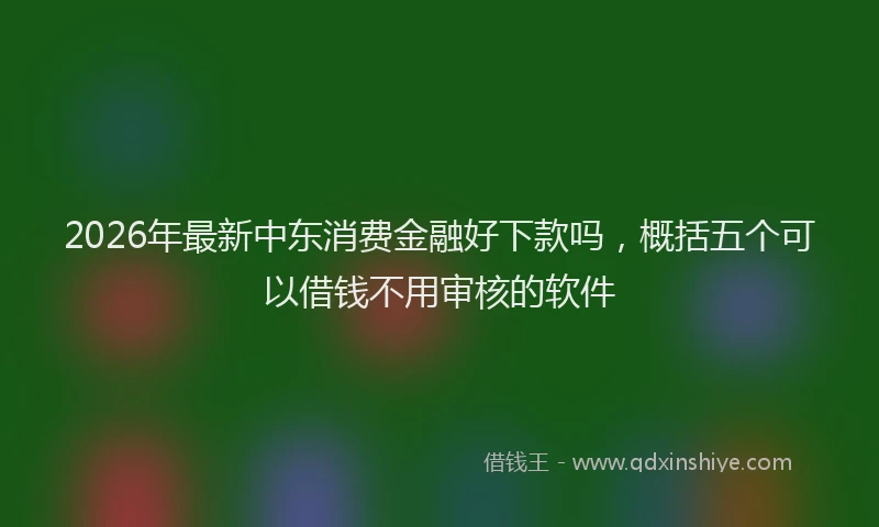 2026年最新中东消费金融好下款吗，概括五个可以借钱不用审核的软件