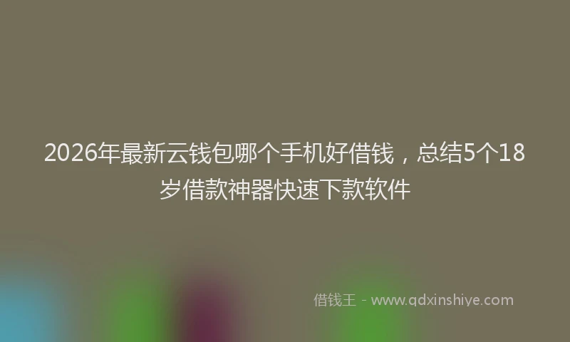 2026年最新云钱包哪个手机好借钱，总结5个18岁借款神器快速下款软件