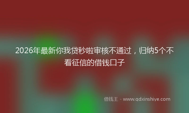 2026年最新你我贷秒啦审核不通过,归纳5个不看征信的借钱口子