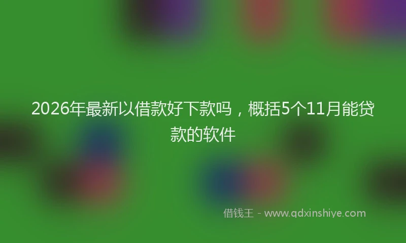2026年最新以借款好下款吗，概括5个11月能贷款的软件