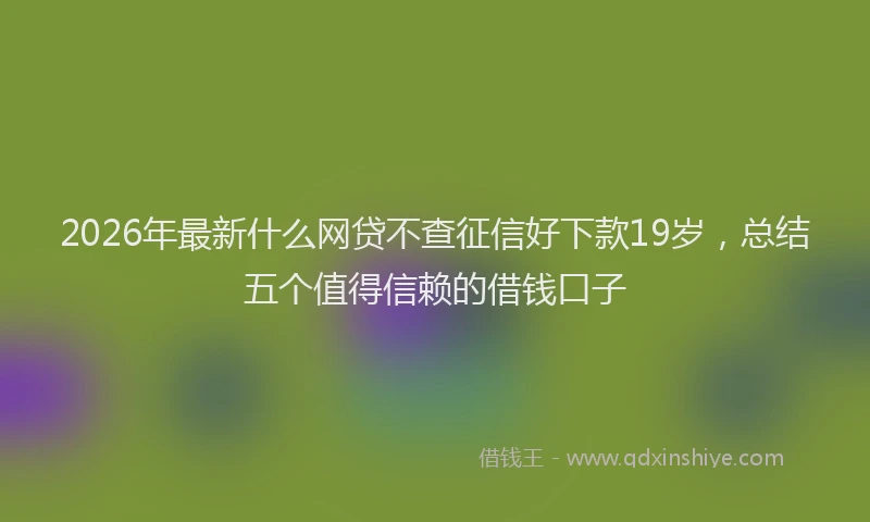 2026年最新什么网贷不查征信好下款19岁,总结五个值得信赖的借钱口子