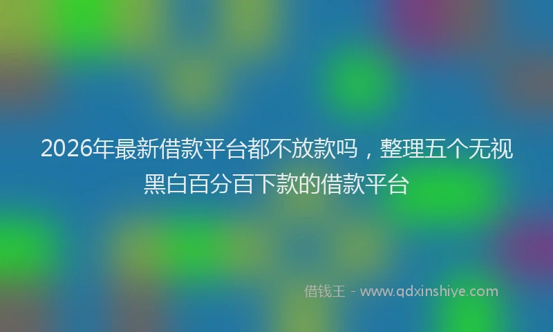 2026年最新借款平台都不放款吗,整理五个无视黑白百分百下款的借款平台
