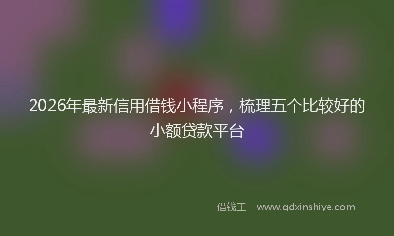2026年最新信用借钱小程序,梳理五个比较好的小额贷款平台