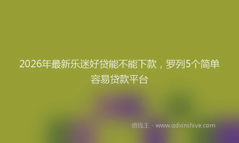 2026年最新乐迷好贷能不能下款,罗列5个简单容易贷款平台