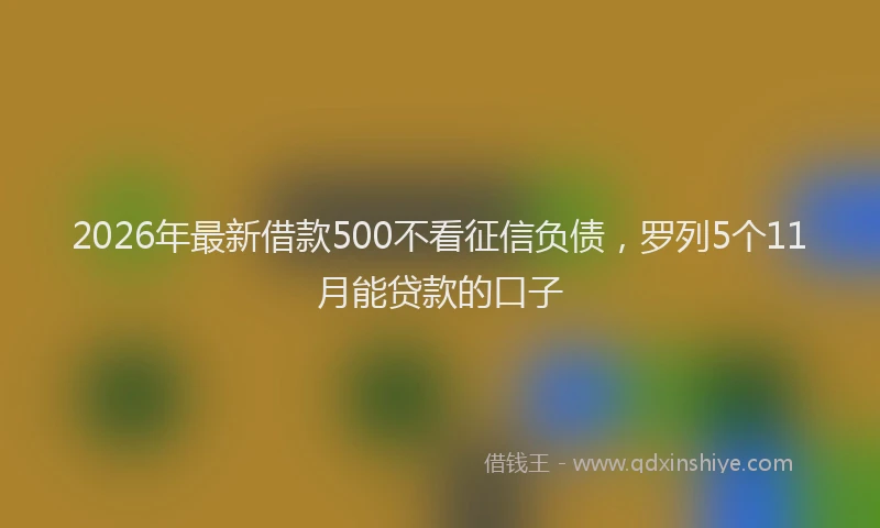 2026年最新借款500不看征信负债，罗列5个11月能贷款的口子