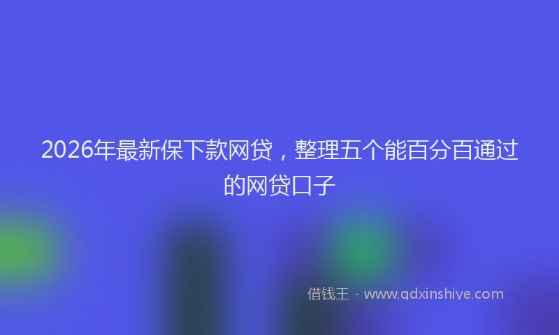 2026年最新保下款网贷,整理五个能百分百通过的网贷口子