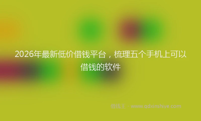 2026年最新低价借钱平台，梳理五个手机上可以借钱的软件