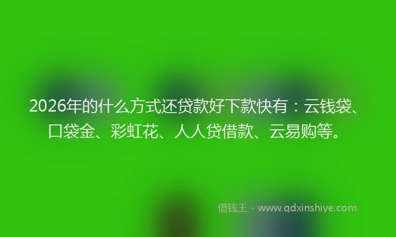 2026年的什么方式还贷款好下款快有：云钱袋、口袋金、彩虹花、人人贷借款、云易购等。