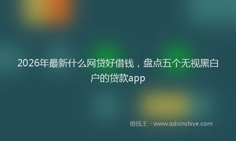 2026年最新什么网贷好借钱,盘点五个无视黑白户的贷款app
