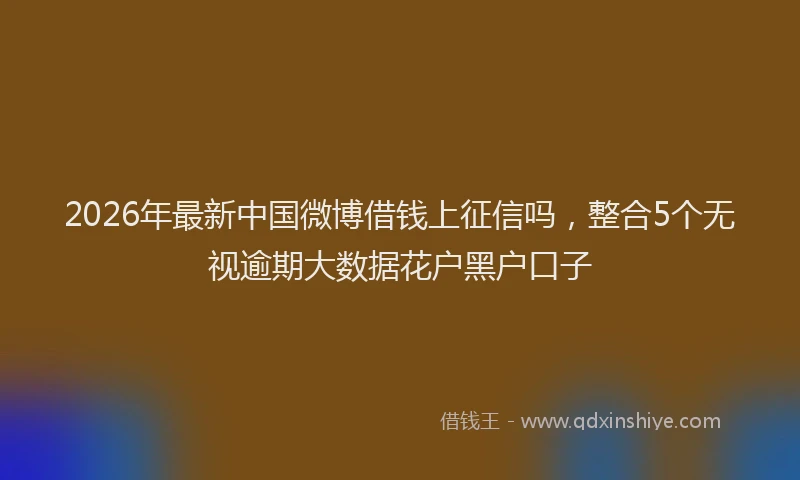 2026年最新中国微博借钱上征信吗,整合5个无视逾期大数据花户黑户口子