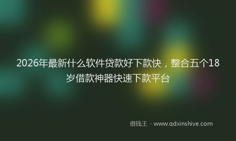 2026年最新什么软件贷款好下款快，整合五个18岁借款神器快速下款平台