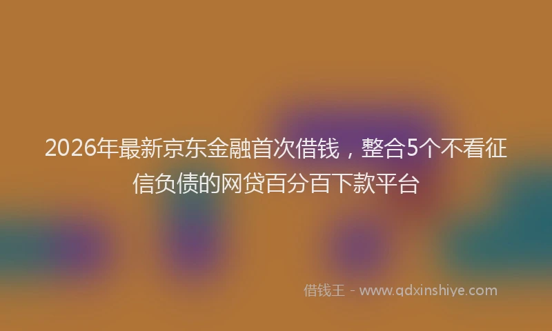 2026年最新京东金融首次借钱，整合5个不看征信负债的网贷百分百下款平台