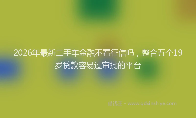 2026年最新二手车金融不看征信吗，整合五个19岁贷款容易过审批的平台