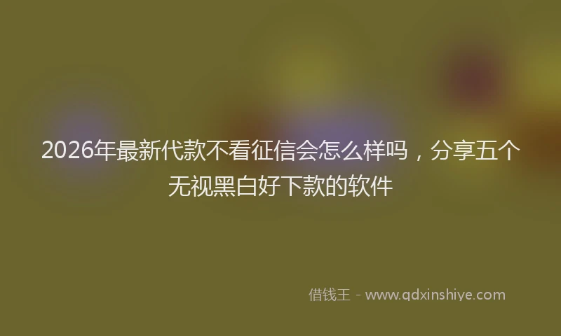 2026年最新代款不看征信会怎么样吗，分享五个无视黑白好下款的软件