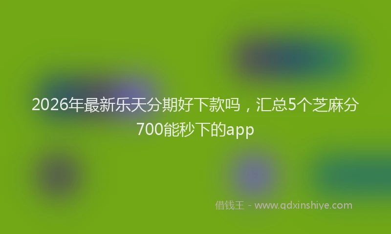 2026年最新乐天分期好下款吗，汇总5个芝麻分700能秒下的app