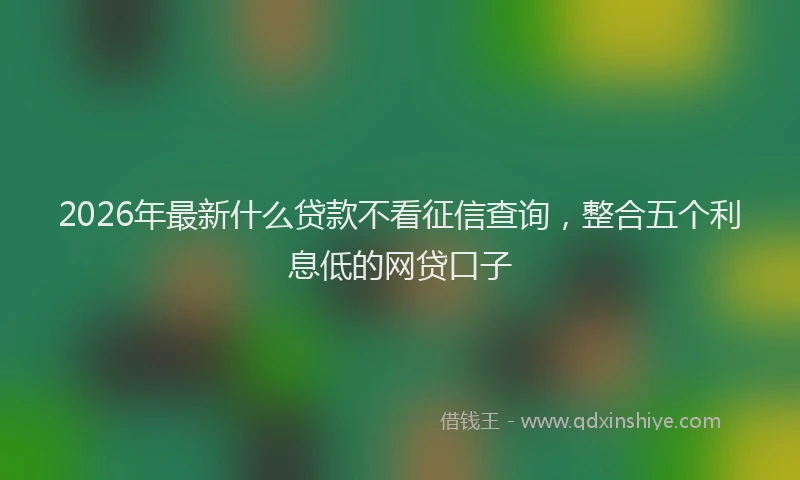 2026年最新什么贷款不看征信查询,整合五个利息低的网贷口子