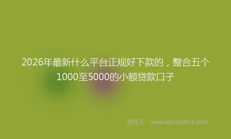 2026年最新什么平台正规好下款的，整合五个1000至5000的小额贷款口子