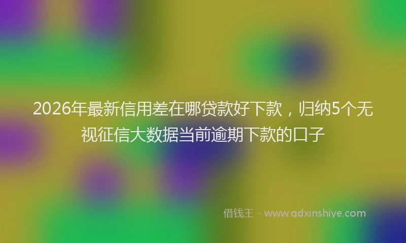 2026年最新信用差在哪贷款好下款,归纳5个无视征信大数据当前逾期下款的口子