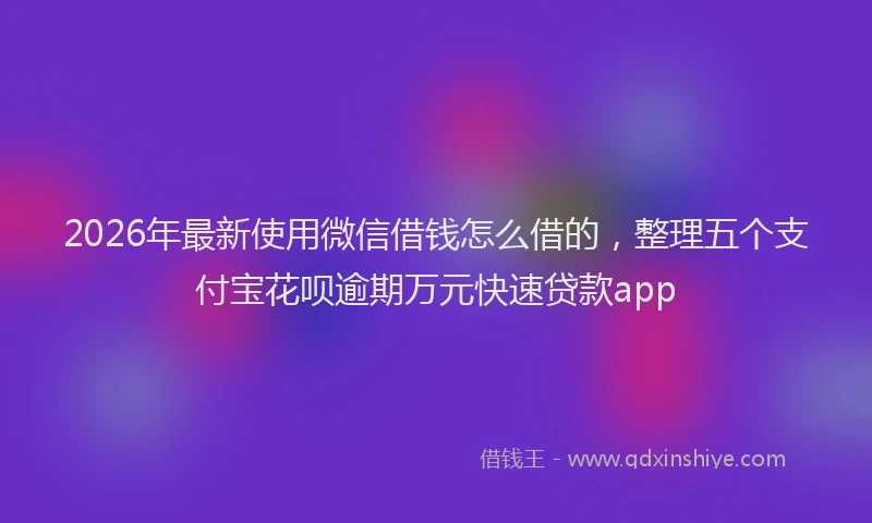2026年最新使用微信借钱怎么借的，整理五个支付宝花呗逾期万元快速贷款app