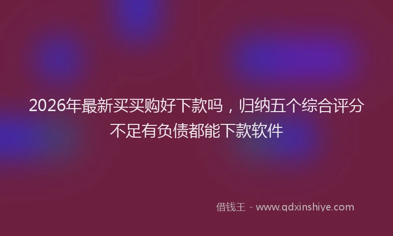 2026年最新买买购好下款吗，归纳五个综合评分不足有负债都能下款软件