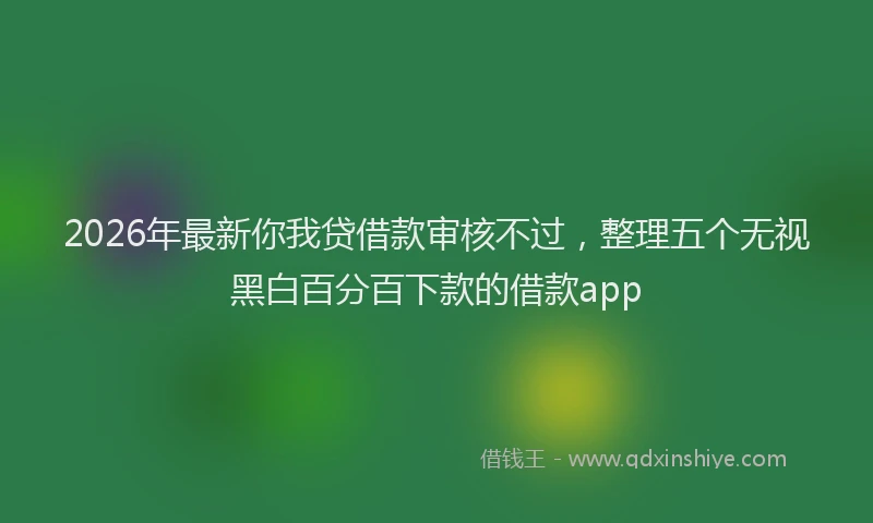2026年最新你我贷借款审核不过，整理五个无视黑白百分百下款的借款app