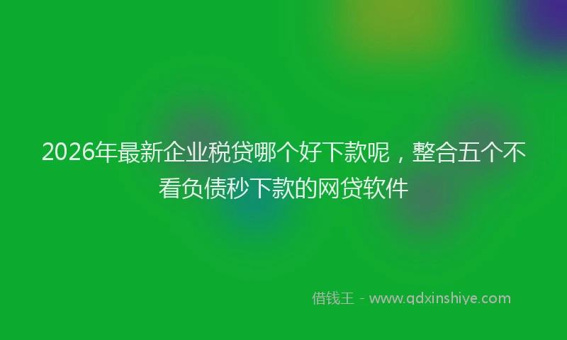 2026年最新企业税贷哪个好下款呢，整合五个不看负债秒下款的网贷软件