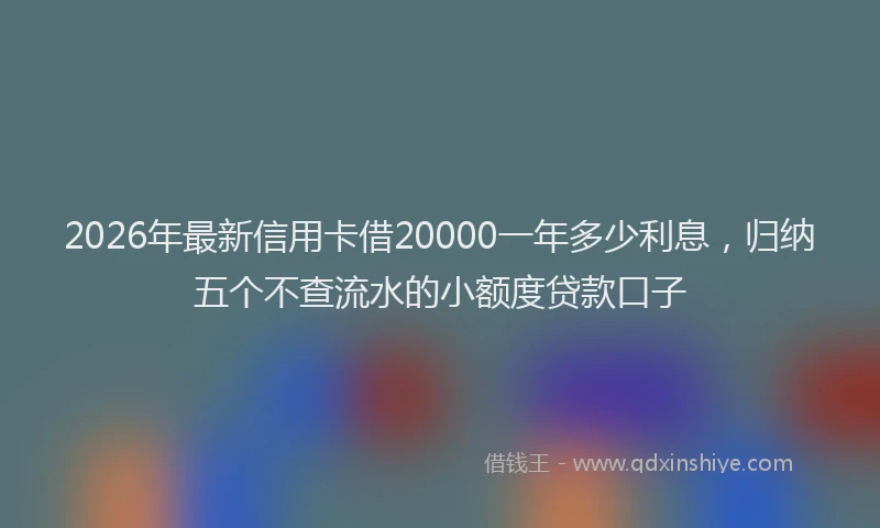2026年最新信用卡借20000一年多少利息，归纳五个不查流水的小额度贷款口子