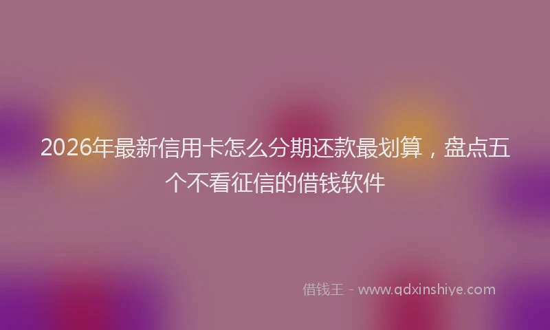 2026年最新信用卡怎么分期还款最划算，盘点五个不看征信的借钱软件