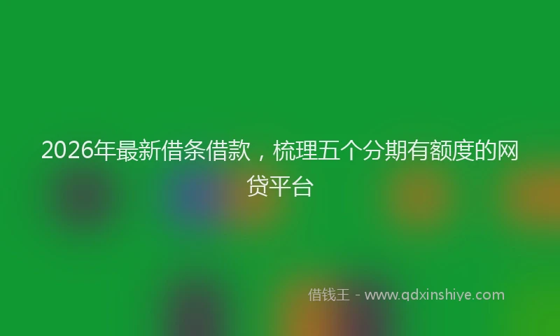 2026年最新借条借款，梳理五个分期有额度的网贷平台