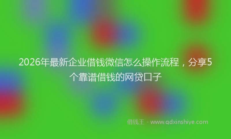 2026年最新企业借钱微信怎么操作流程，分享5个靠谱借钱的网贷口子