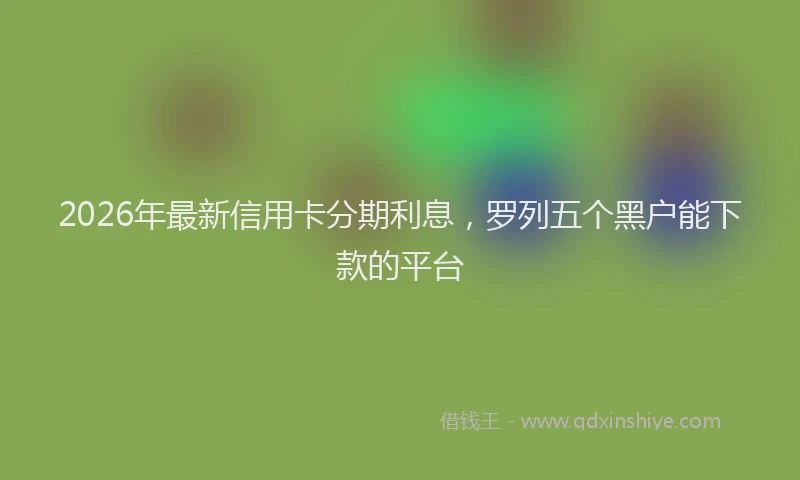 2026年最新信用卡分期利息,罗列五个黑户能下款的平台