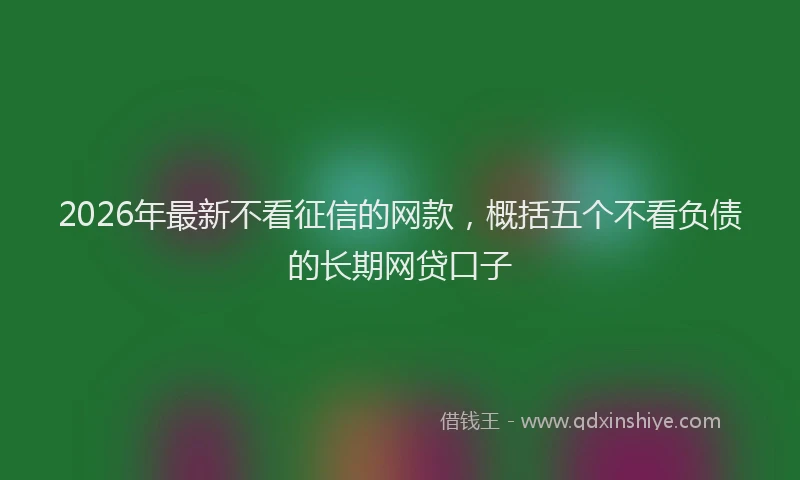 2026年最新不看征信的网款，概括五个不看负债的长期网贷口子
