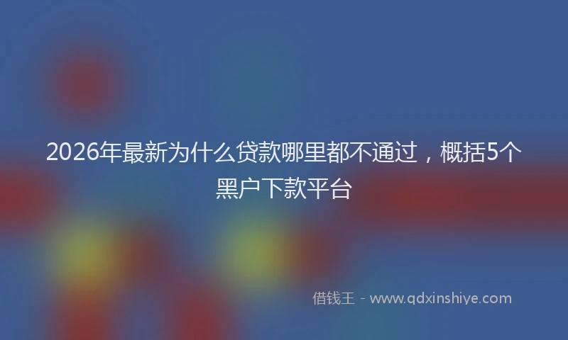 2026年最新为什么贷款哪里都不通过,概括5个黑户下款平台