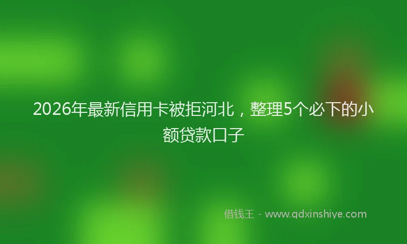2026年最新信用卡被拒河北，整理5个必下的小额贷款口子