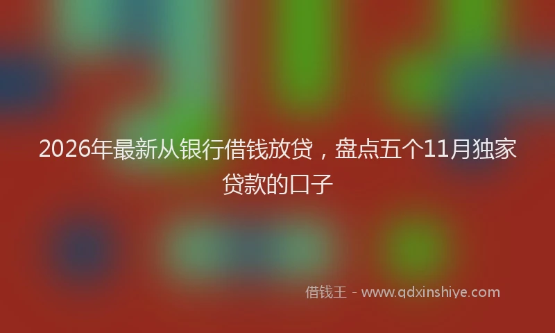 2026年最新从银行借钱放贷，盘点五个11月独家贷款的口子