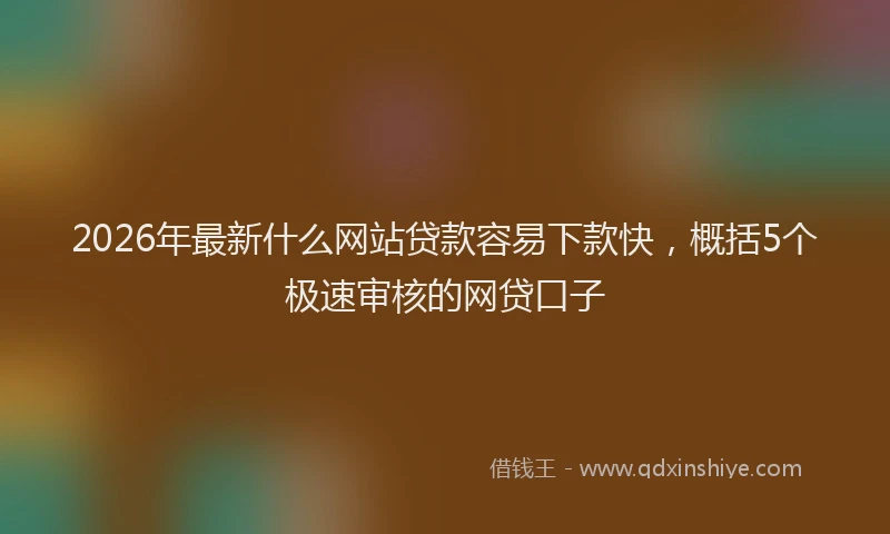 2026年最新什么网站贷款容易下款快,概括5个极速审核的网贷口子