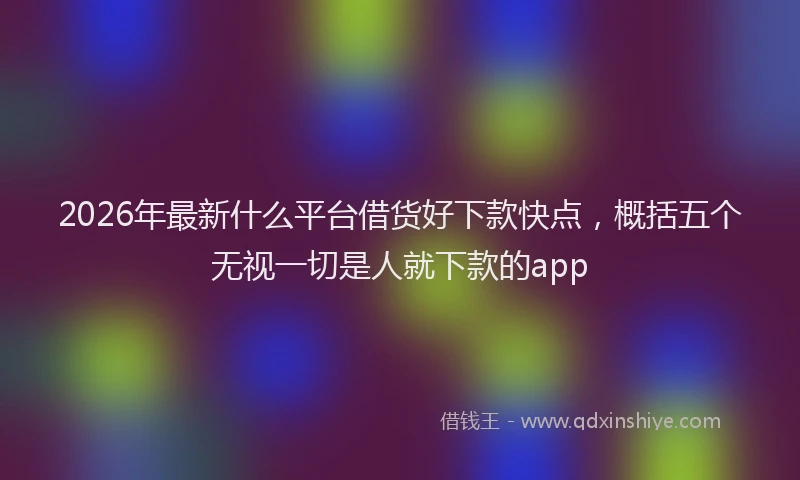 2026年最新什么平台借货好下款快点，概括五个无视一切是人就下款的app